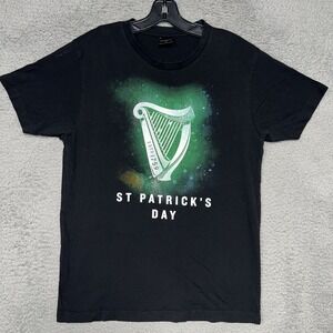 Official Guinness St Patrick's Day T Shirt Size M Black Ask Me For A 2-Sided Tee